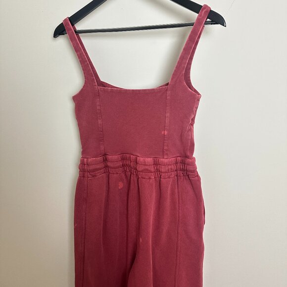 FREE PEOPLE Movement Inbound Onesie Stretch Jumpsuit in Crimson Size Small - Picture 6 of 10